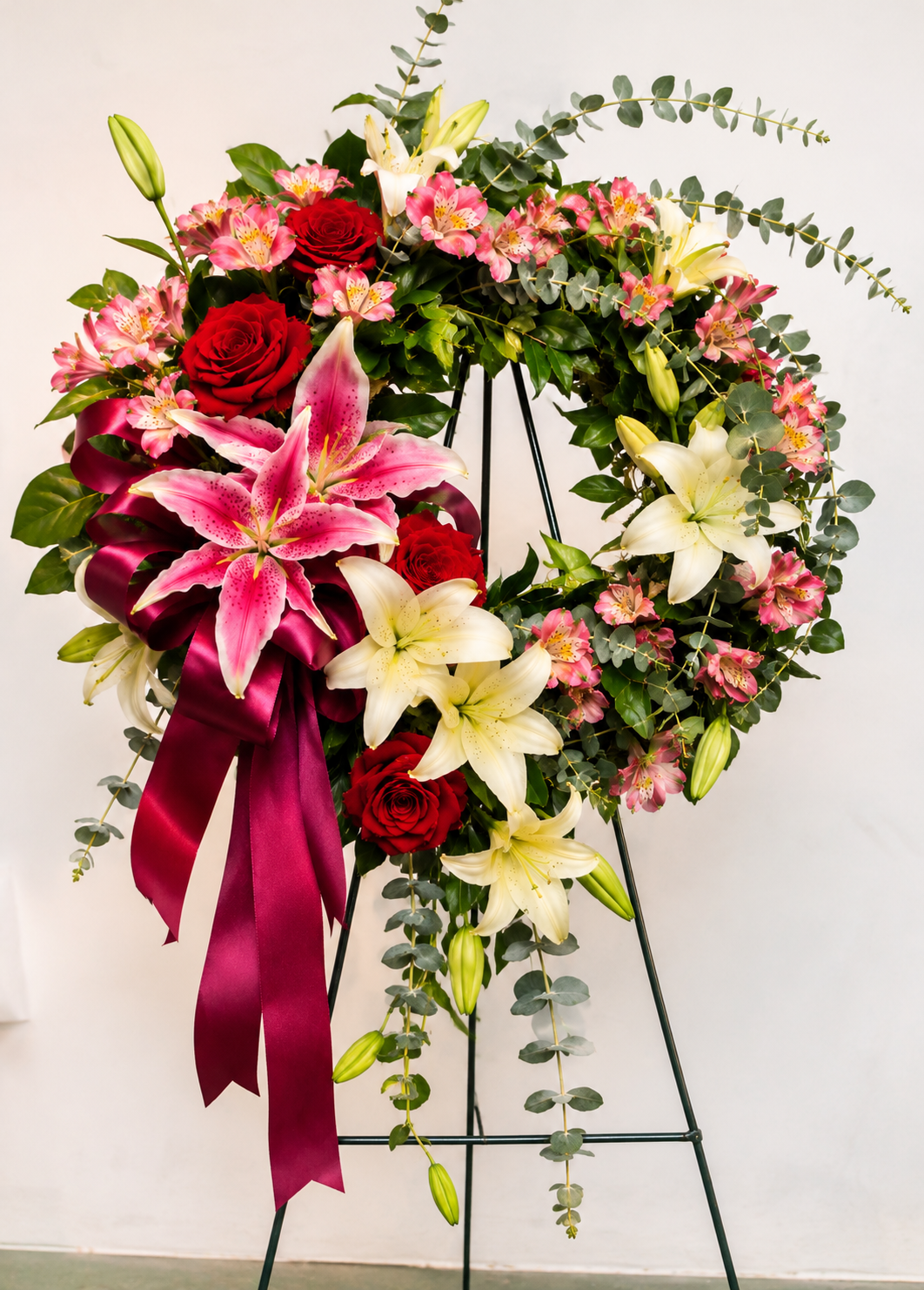 BF-1012- A CROWN OF LOVE CASKET STANDING SPRAY