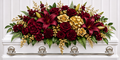 BF-1023- BURGENDY AND GOLD CASKET SPRAY