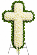 BF-1062- PURE ELEGANCE CROSS CASKET STANDING SPRAY