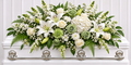BF-1072- SAGE GREEN AND WHITE CASKET  SPRAY