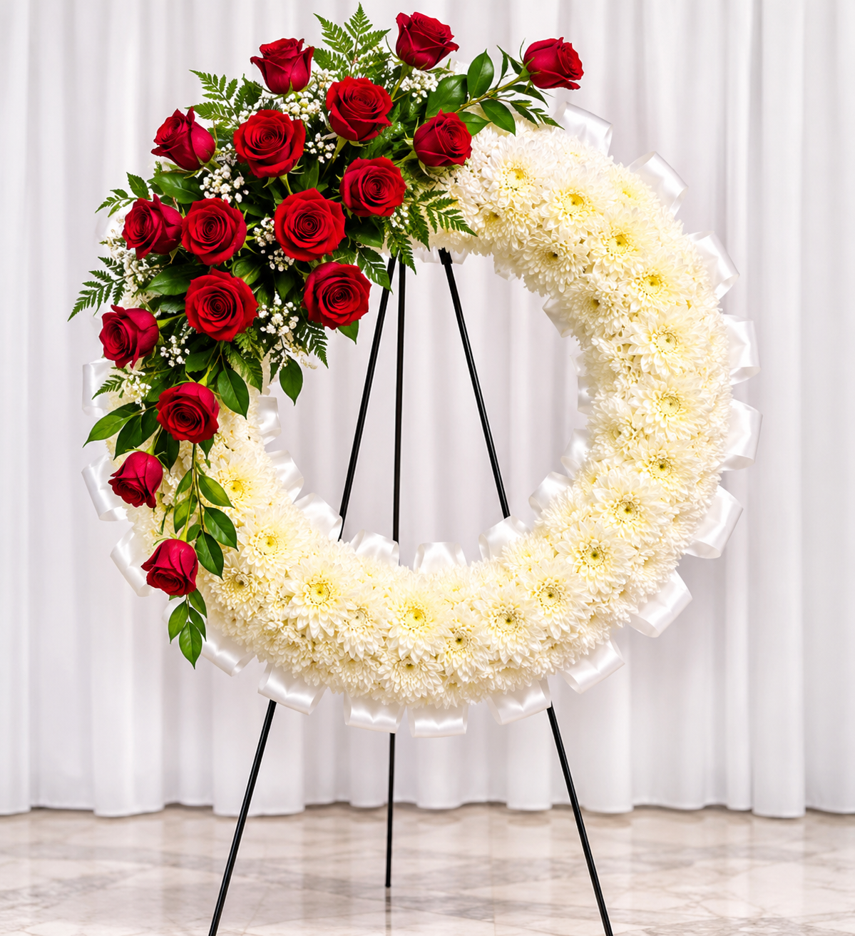 BF-1030- ETERNAL LOVE WREATH CASKET STANDING SPRAY