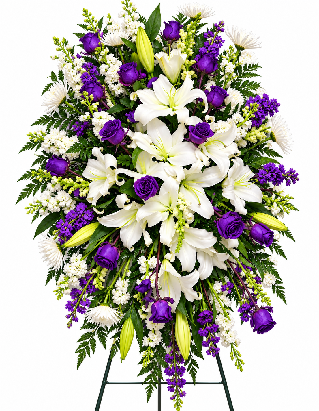 BF-1065- PURPLE AND WHITE STANDING SPRAY